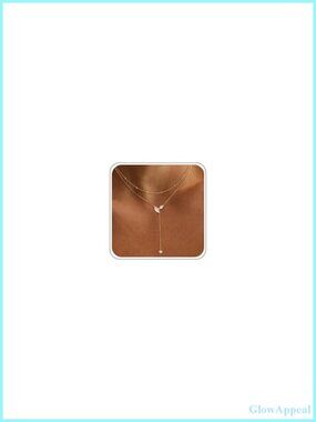 14K Gold Plated CZ Drop Necklace Long Y Necklace for Women
